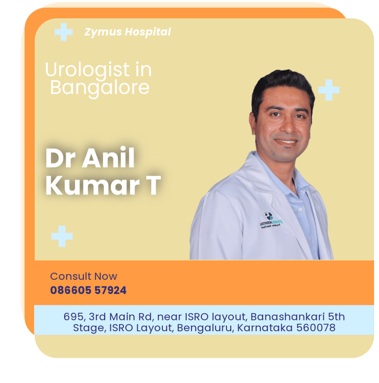 A graphical representation highlighting Dr. Anil Kumar T as the Best Urologist in Bangalore.