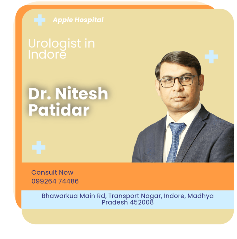 A graphical representation highlighting Dr. Nitesh Patidar as the Best Urologist in Indore.