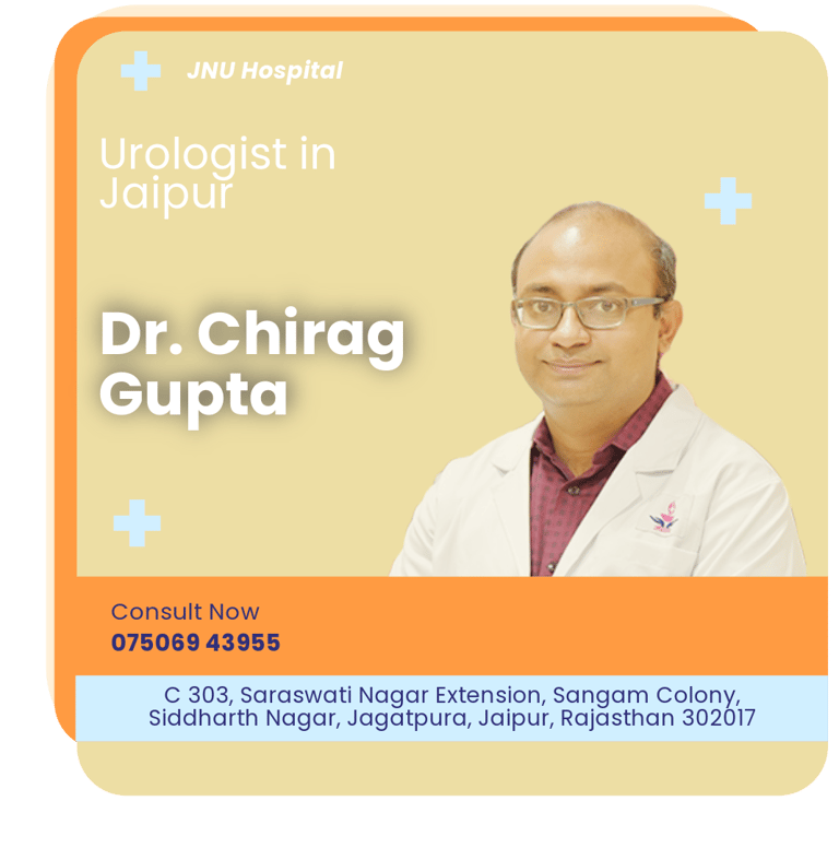 A graphical representation highlighting Dr. Chirag Gupta as the Best Urologist in Jaipur.