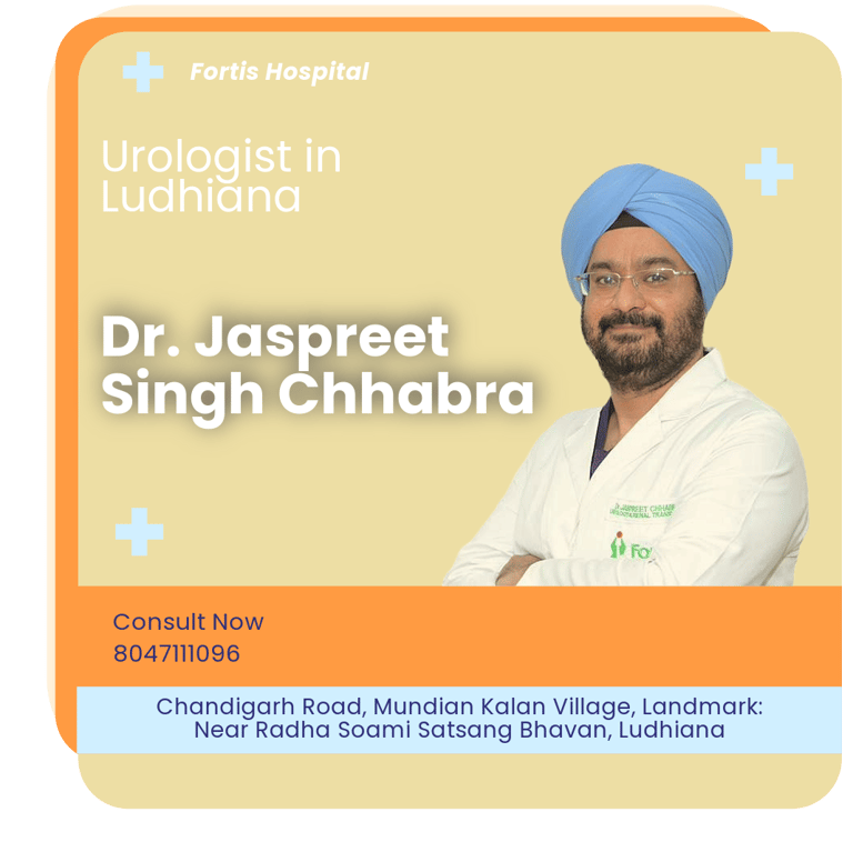 A graphical representation highlighting Dr. Jaspreet Singh Chhabra as the Best Urologist in Ludhiana