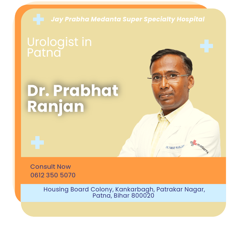 A graphical representation highlighting Dr. Prabhat Ranjan as the Best Urologist in Patna.