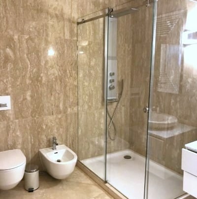 Travertine bathroom tiles