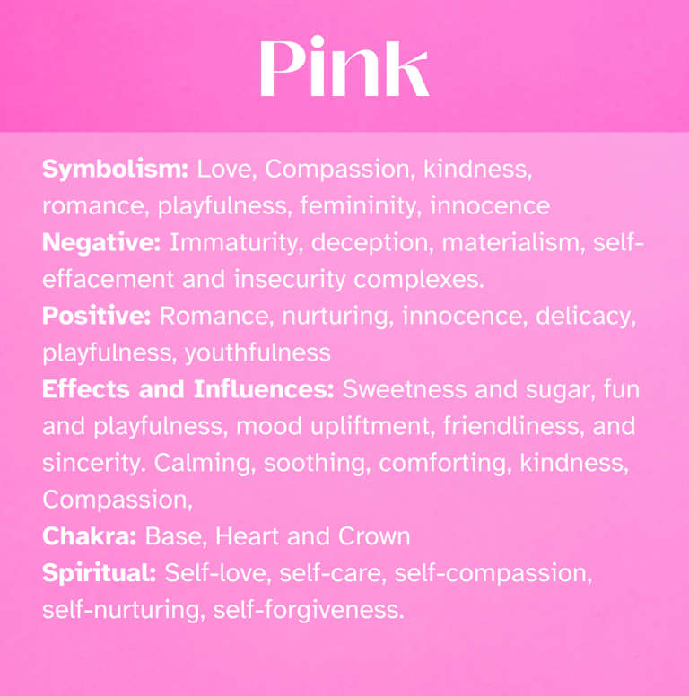 PINK Healing Attributes, symbolism, Chakras, Spiritual, Self Awareness, Enlightenment