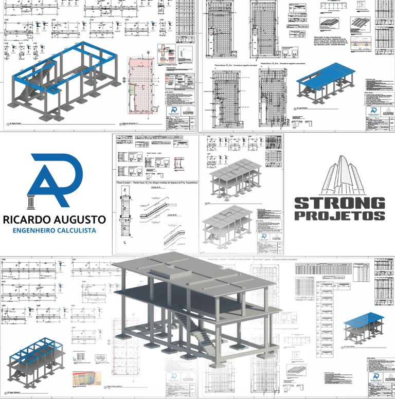 Galpão Comercial em concreto Armado e Laje Cabacinha | Laje Nervurada Strong Projetos