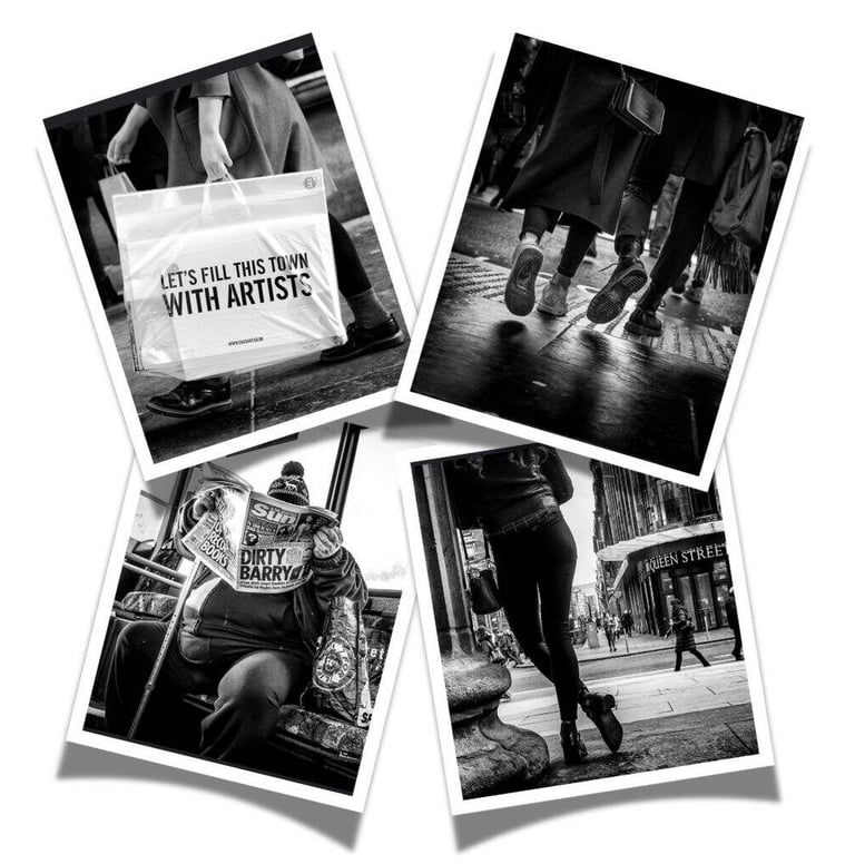 a-selection-of-black-and-white-street-photography-shot-on-a-white-background