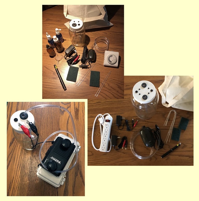a collection of electronics and electronics on a table