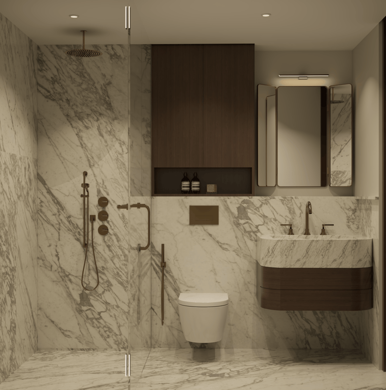 Luxury powder room design Dubai Marina