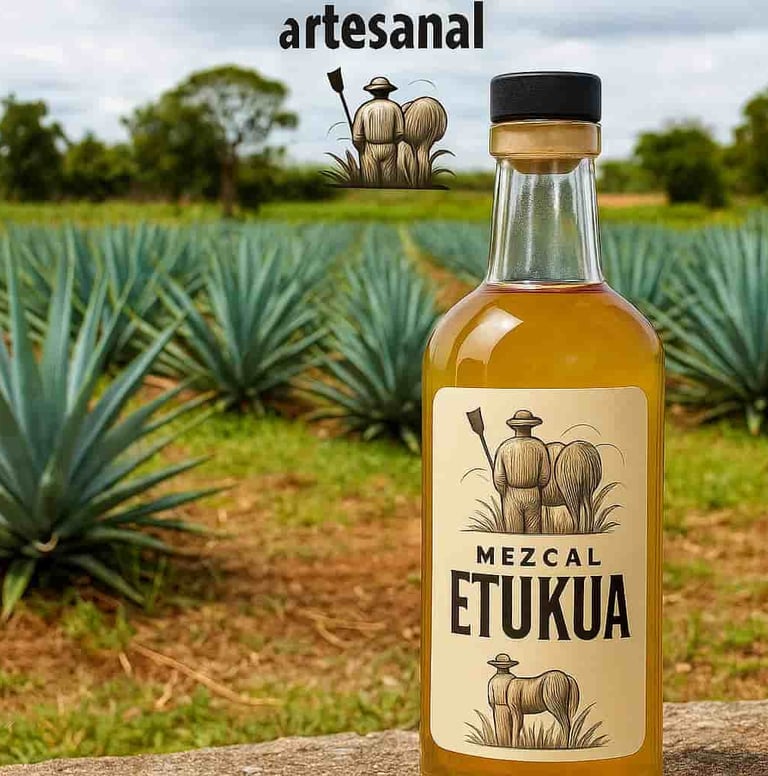 Campo de agave orgánico cultivado de manera tradicional