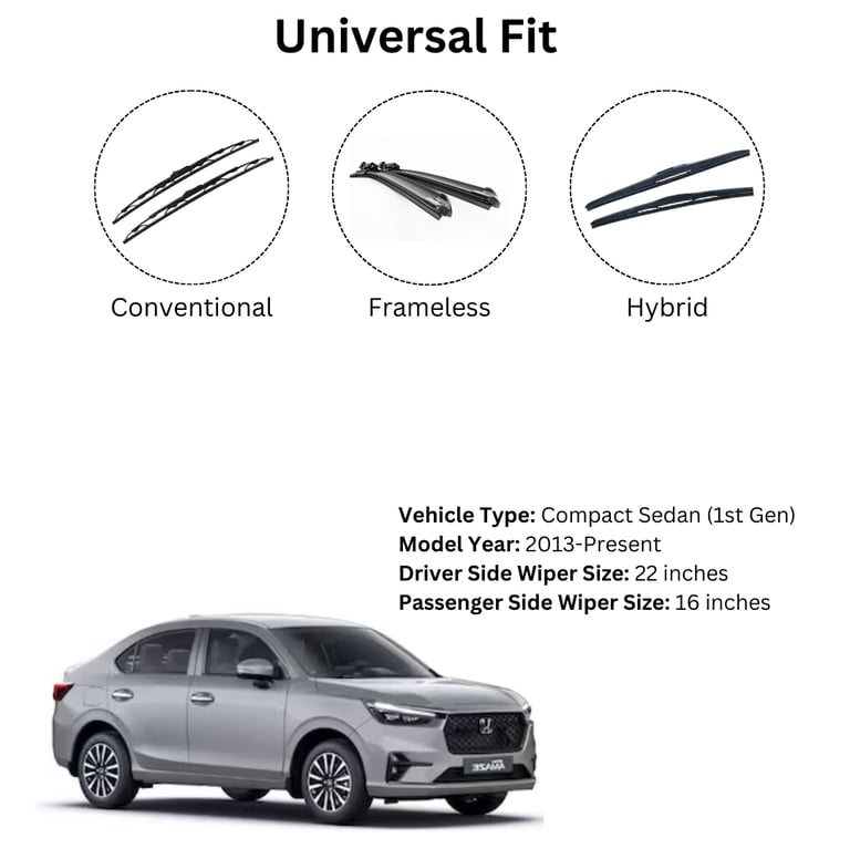 Wiper blade size for Honda Amaze – 24 inch and 14 inch