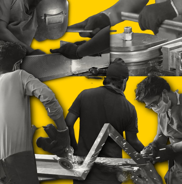 a group of people working on a table