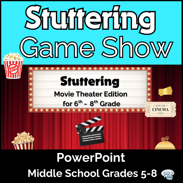 stuttering game show for middle school speech therapy