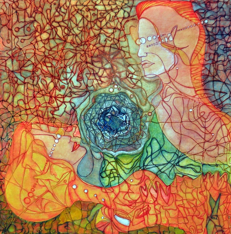 Temptation by Kristina Lee, using heavy body acrylic paint. 2013