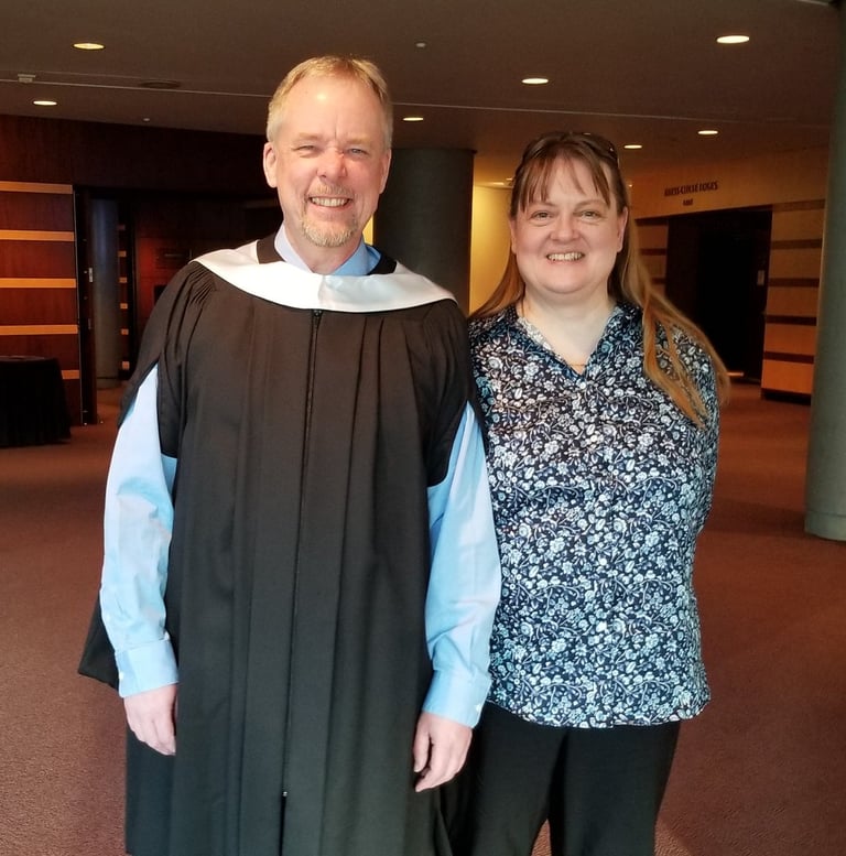 Allan and Joy Wesley at MacEwan University's Convocation