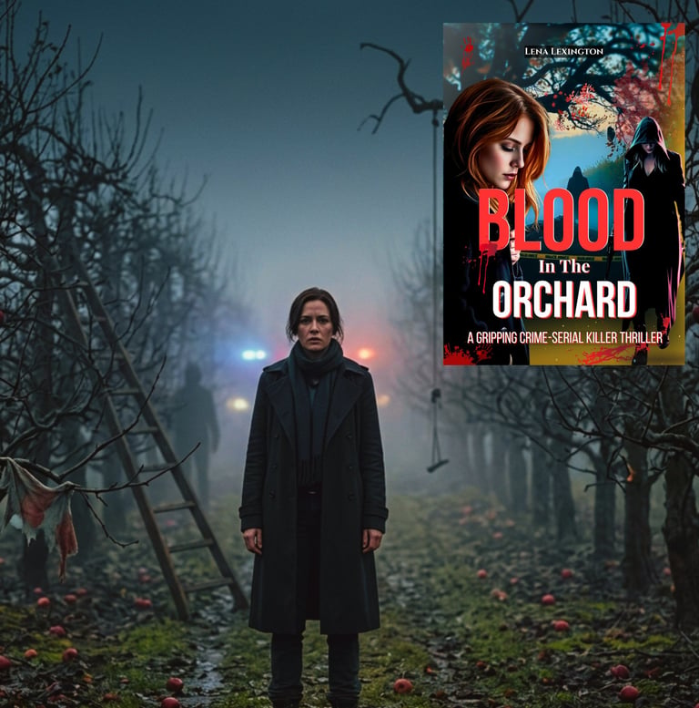 Blood in the Orchard crime mystery book cover by Lena Lexington