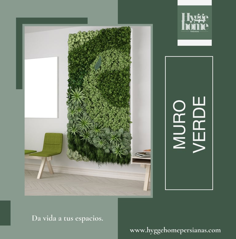 a living room with a green wall and a green chair