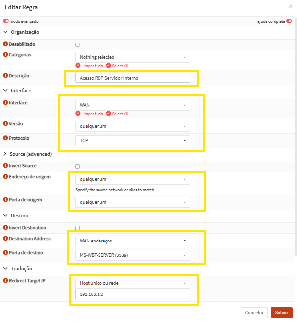 Liberando o Acesso RDP (Porta 3389) no OPNsense