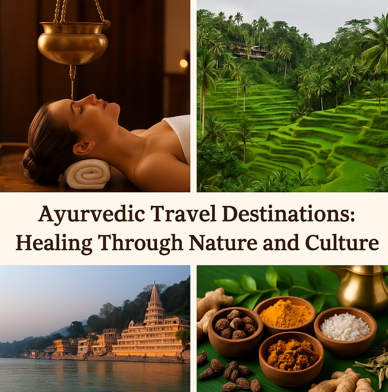 Travel destinations for Ayurveda Kerala and Rishikesh