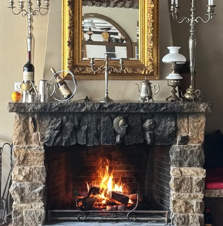 offene kamin in der drachenburg