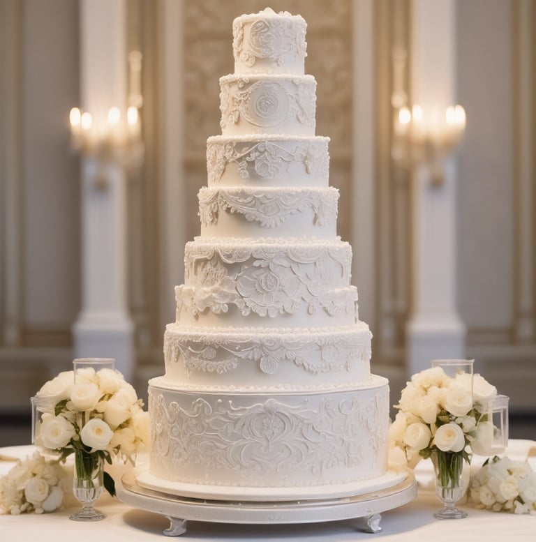 A luxurious black and gold wedding cake adorned with floral accents.