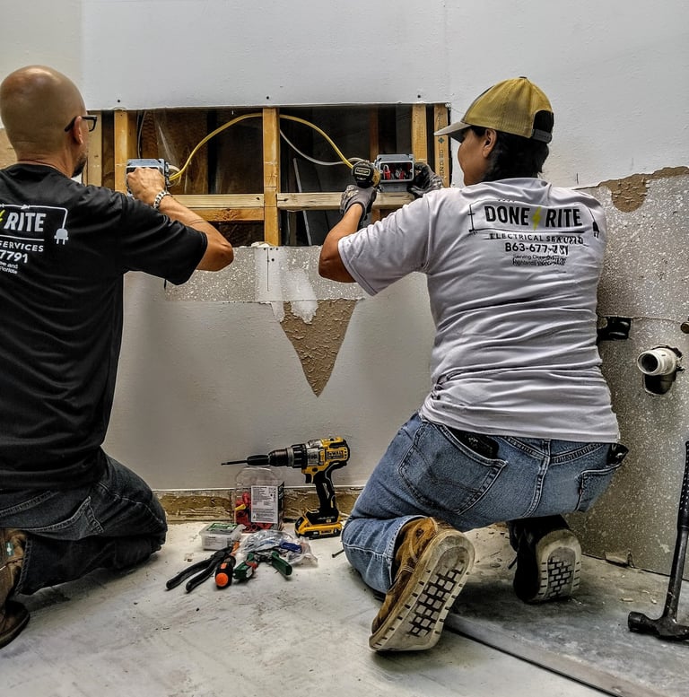 Bathroom remodel – new lighting and outlets