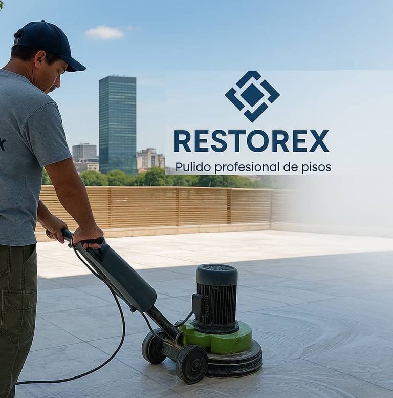 restauracion de piso de marmol por Restorex