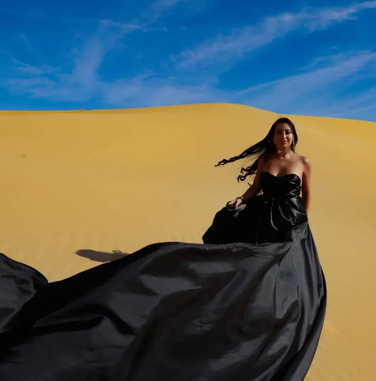Flying Dress Photoshoot in abu dhabi and dubai Desert