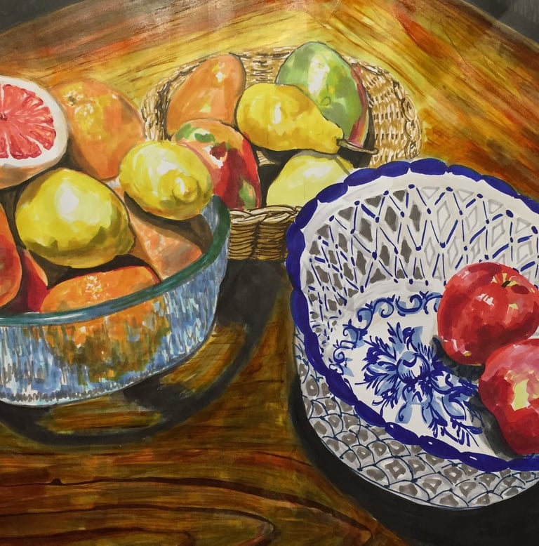marker drawing of fruit