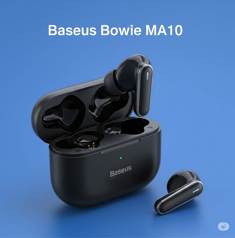 um par de fones de ouvido bluetooth com a base de um bluetooth