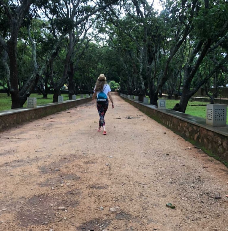 kobieta, plecak, backpacker, Sri Lanka, spacer, ścieżka