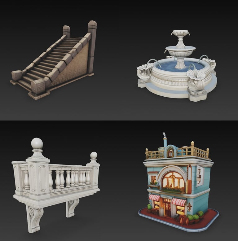Coleccion y Catalogo de Modelos 3d de Accesorios para maquetas listos para descargar e imprimir 
