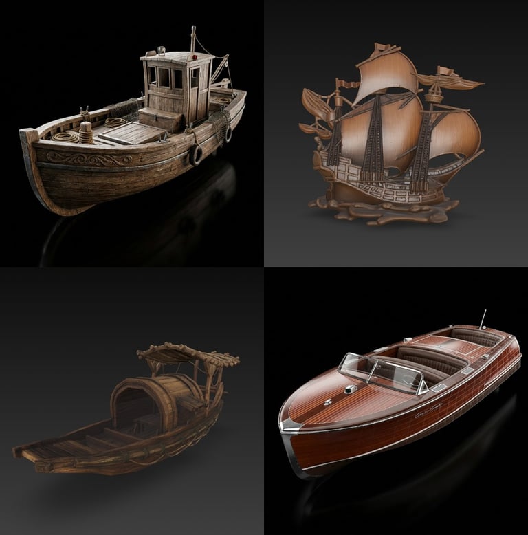 Coleccion y Catalogo de Modelos 3d de Barcos listos para descargar e imprimir 