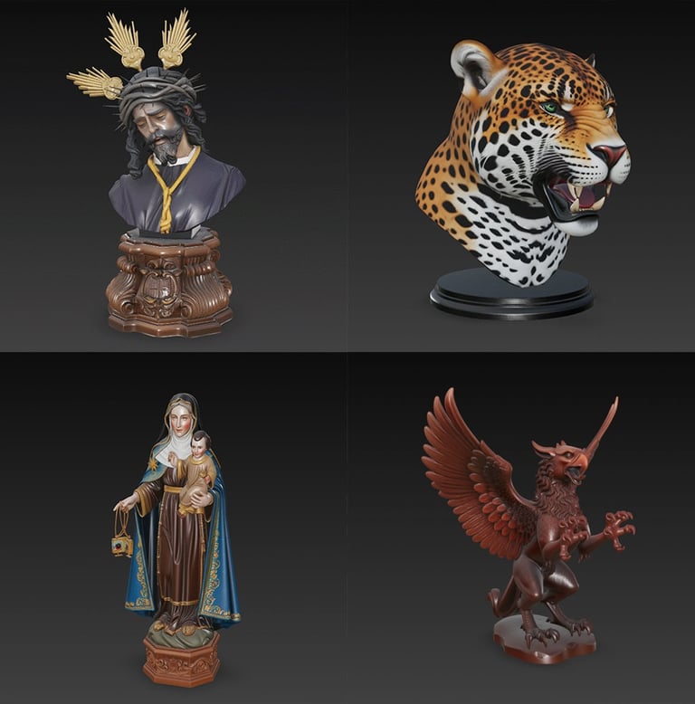 Coleccion y Catalogo de Bustos y Esculturas en Modelos 3d listos para descargar e imprimir 