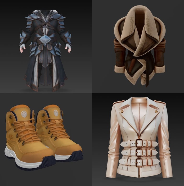Catalogo y Coleccion de Ropa y Zapatos 3d y STL