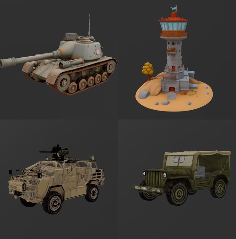 Coleccion y Catalogo de Modelos 3d del mundo militar listos para descargar e imprimir 