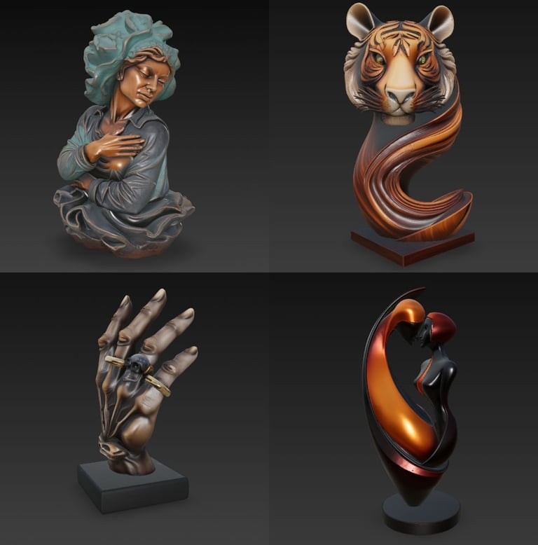 Coleccion y Catalogo de Esculturas en Modelos 3d listos para descargar e imprimir 