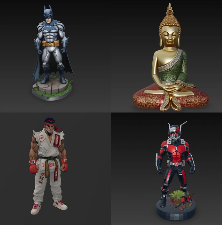 Figuras coleccionables y personajes de acción en modelos 3D STL para impresión