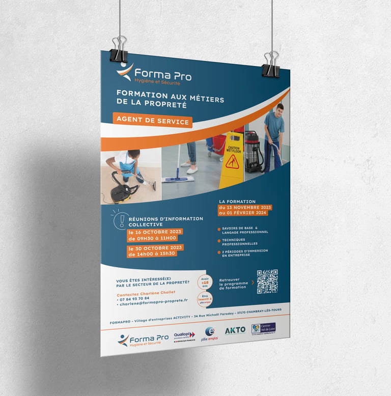 Réalisation : Affiche pour Forma Pro hygiène et sécurité - Amy Atelier Graphique