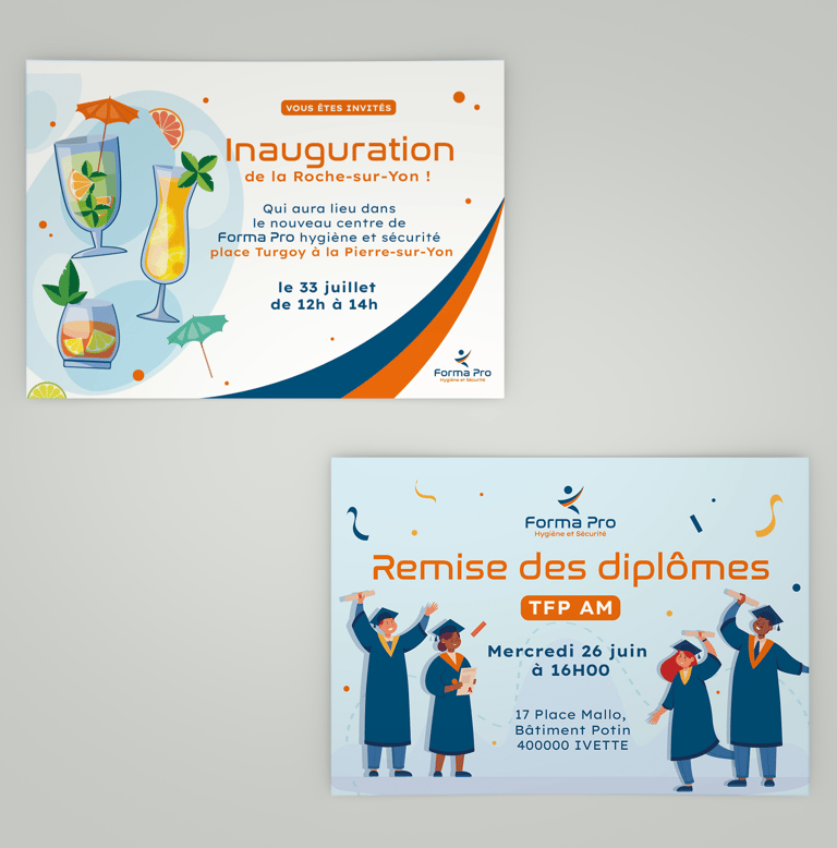 Réalisation : Invitation pour Forma Pro hygiène et sécurité - Amy Atelier Graphique