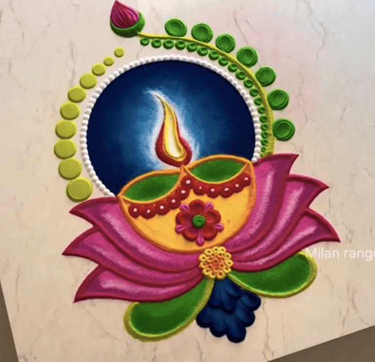Rangoli Design Anhad Yoga Isha Foundation Diwali Celebrations