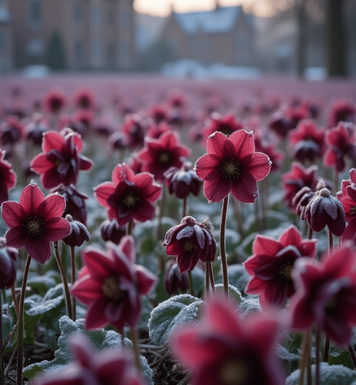Field of Hellebore Flowers