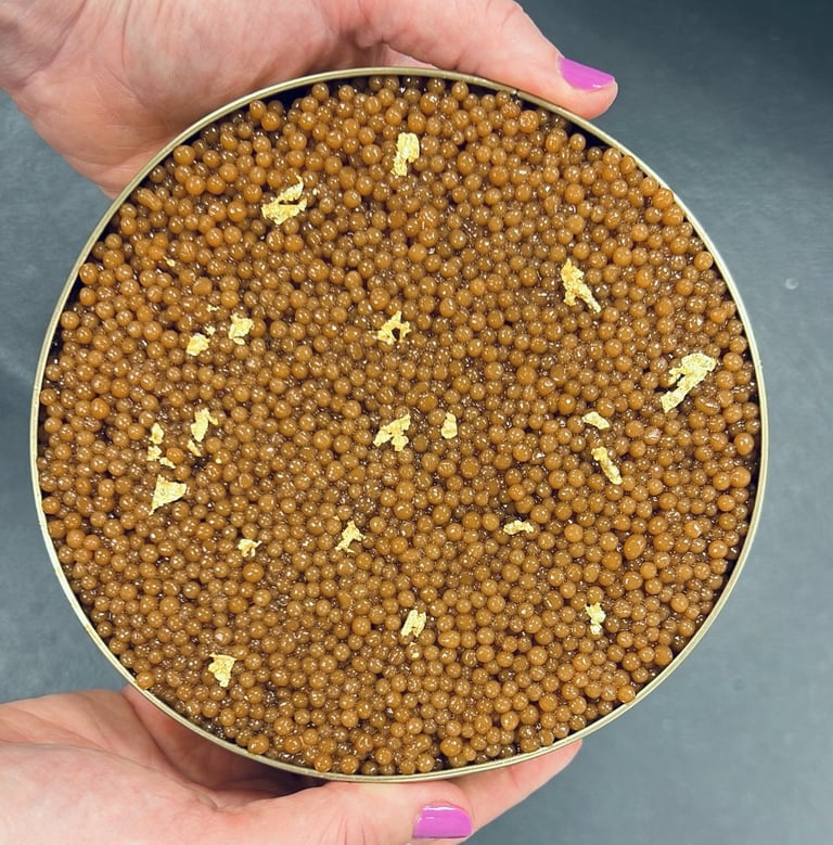 a one of a kind dessert that looks like caviar