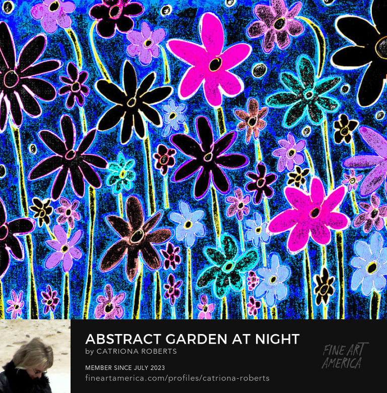 Digital image of the mixed medium abstract design- Abstract Garden at Night 
