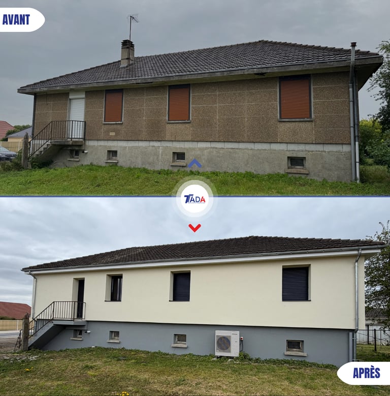 avant après chantier isolation extérieure Aube 10