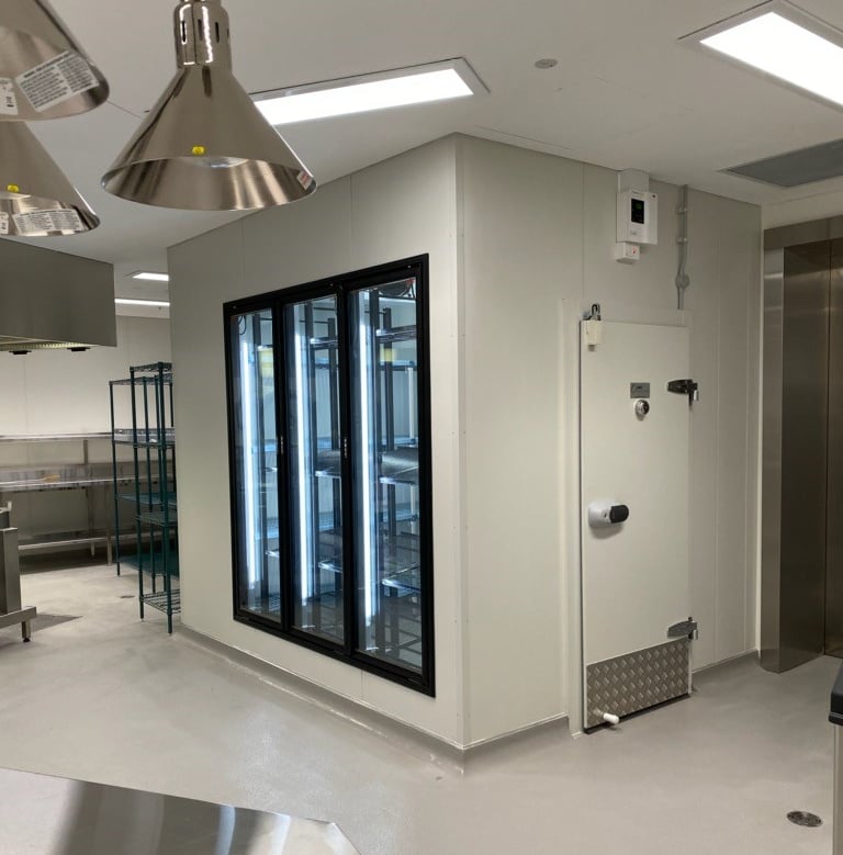 refrigerated cold room cooler room with insert glass doors NSW 
