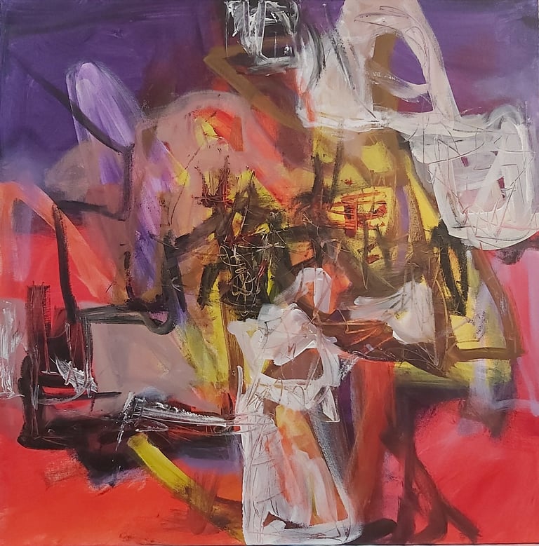 A STORY FROM LONG AGO, 30" x 30", acrylic on canvas