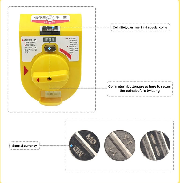 sparepart mesin gashapon, coin inserter