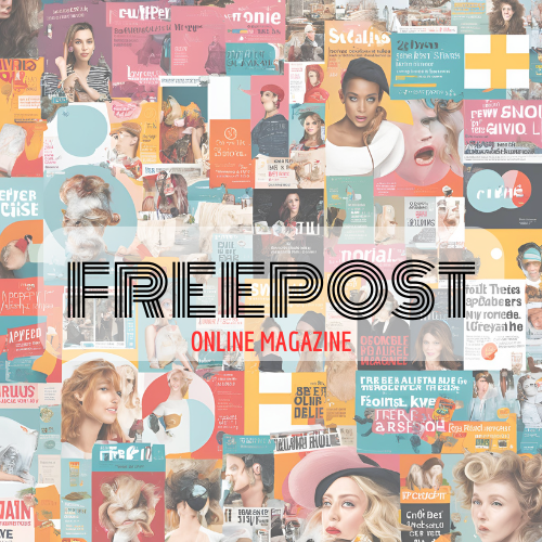 a collage of magazines and magazines with a woman in a hat