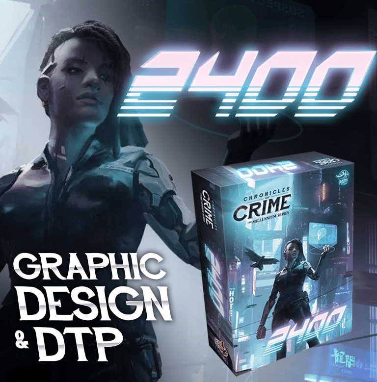Graphic Design & DTP for board game Chronicles of Crime: Millenium 2400