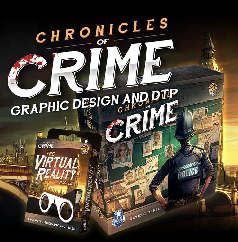 Graphic Design & DTP for board game Chronicles of Crime