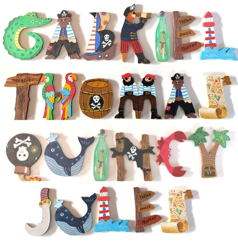 Prénom en bois pirate